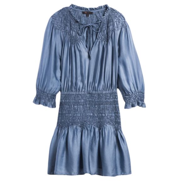 Frye Anthro Cara Smocked Embroidered Tunic Dress - Picture 6 of 8